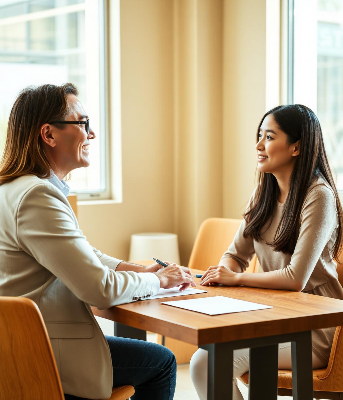 An advisor discussing study options with a student